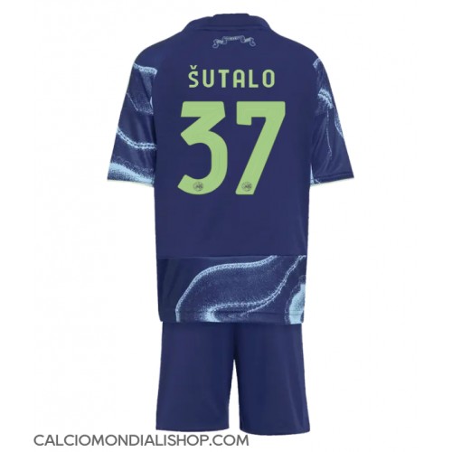 Maglie da calcio Ajax Josip Sutalo #37 Seconda Maglia Bambino 2025-26 Manica Corta (+ Pantaloni corti)